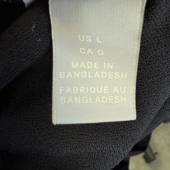 H&M Oversized Draped V‑Neck Tunic Minimalist Top L – Black Polyester‑Elastane - Picture 7 of 10